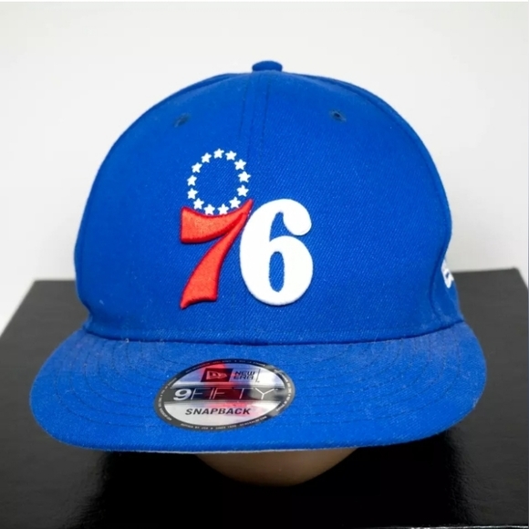 Philadelphia 76ers Hat Cap 9FIFTY Snap Back Mens Blue Basketball New Era NBA - Picture 6 of 10